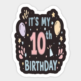 Tenth Birthday Tee - Officially Double Digits & Dangerous Sticker